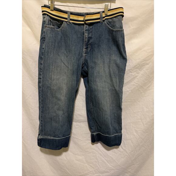 NorthCrest Jeans Women’s Size 10 Crop Capri Cuffed Stretch Denim Pants NWOT - Picture 1 of 12